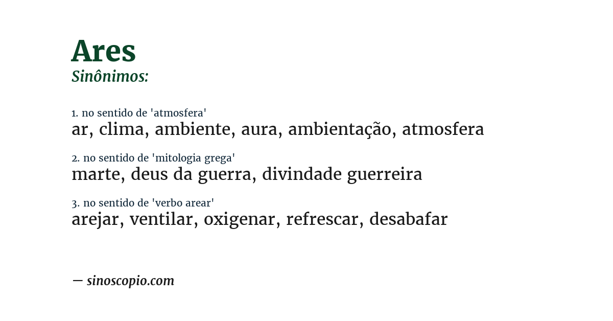 Sinônimo de ares