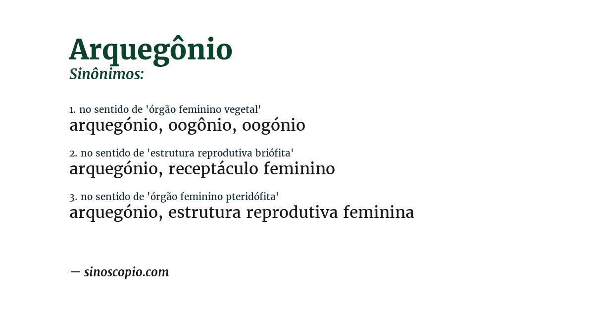 Sinônimo de arquegônio