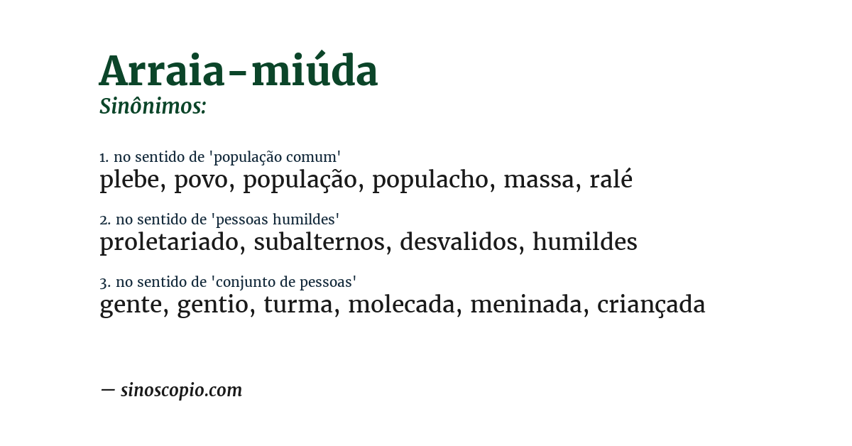 Sinônimo de arraia-miúda