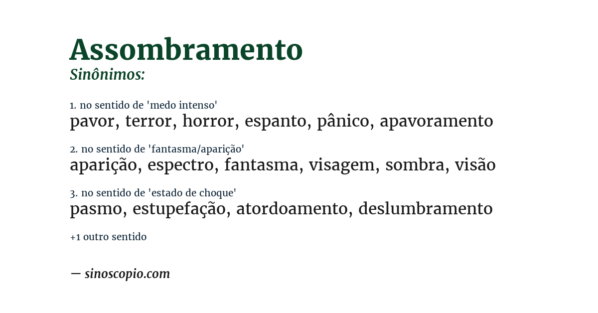 Sinônimo de assombramento