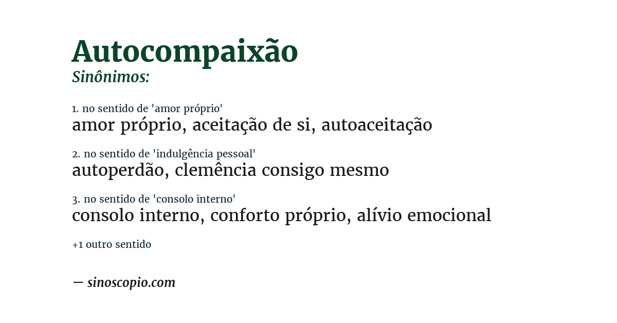 Sinônimo de autocompaixão