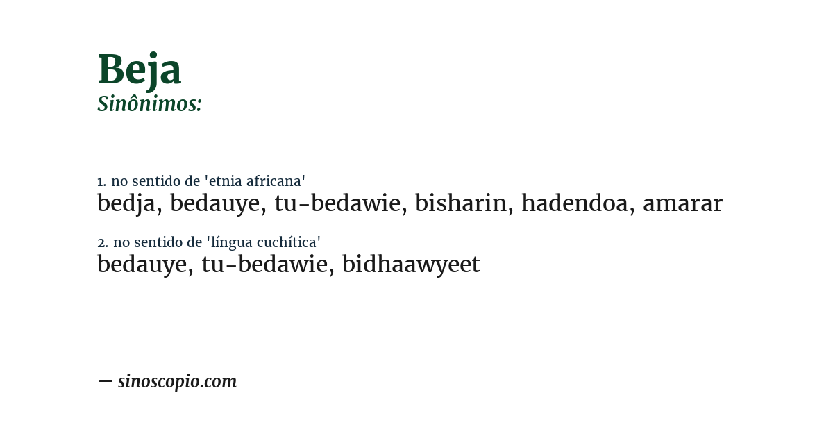 Sinônimo de beja