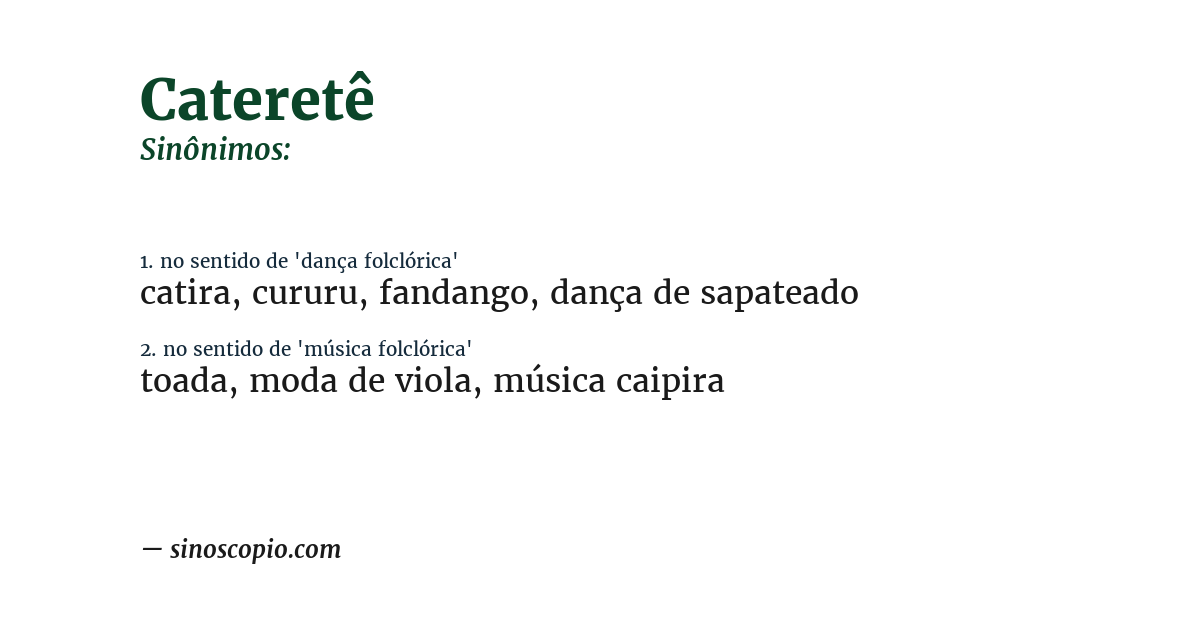 Sinônimo de cateretê