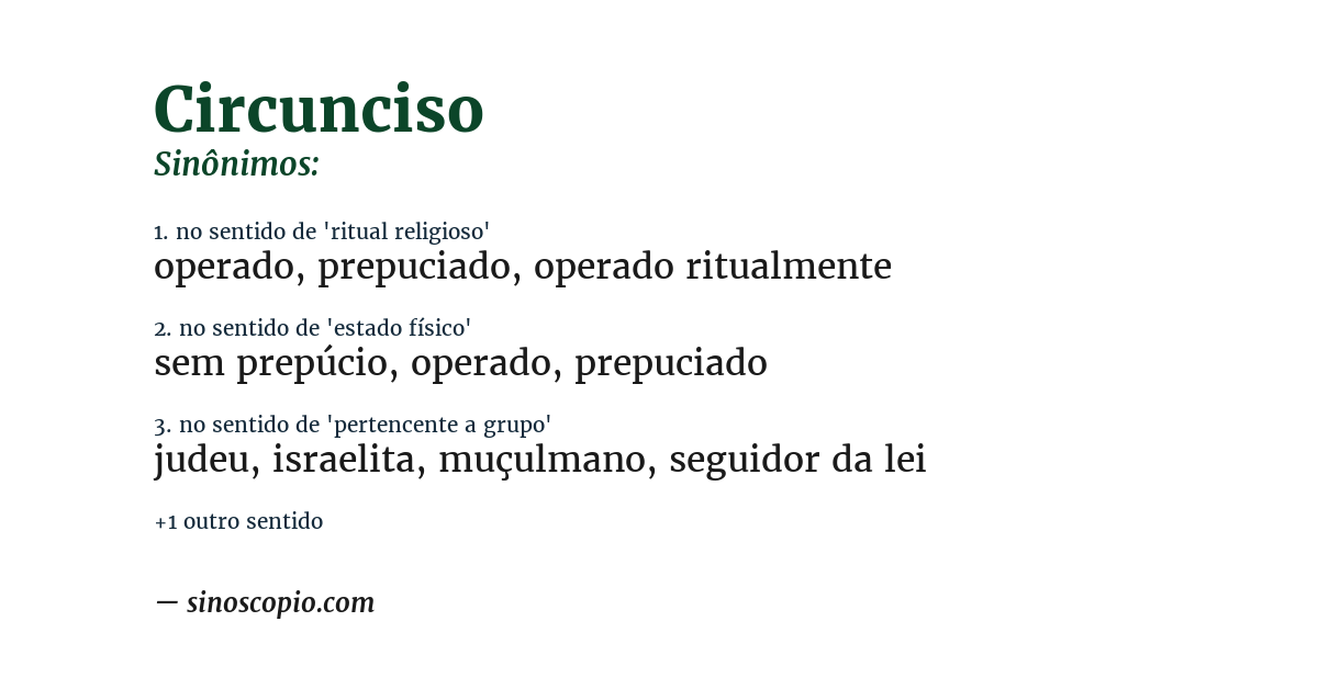 Sinônimo de circunciso