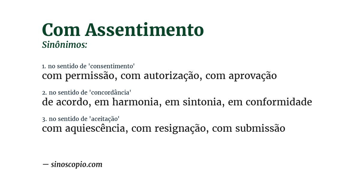 Sinônimo de com assentimento