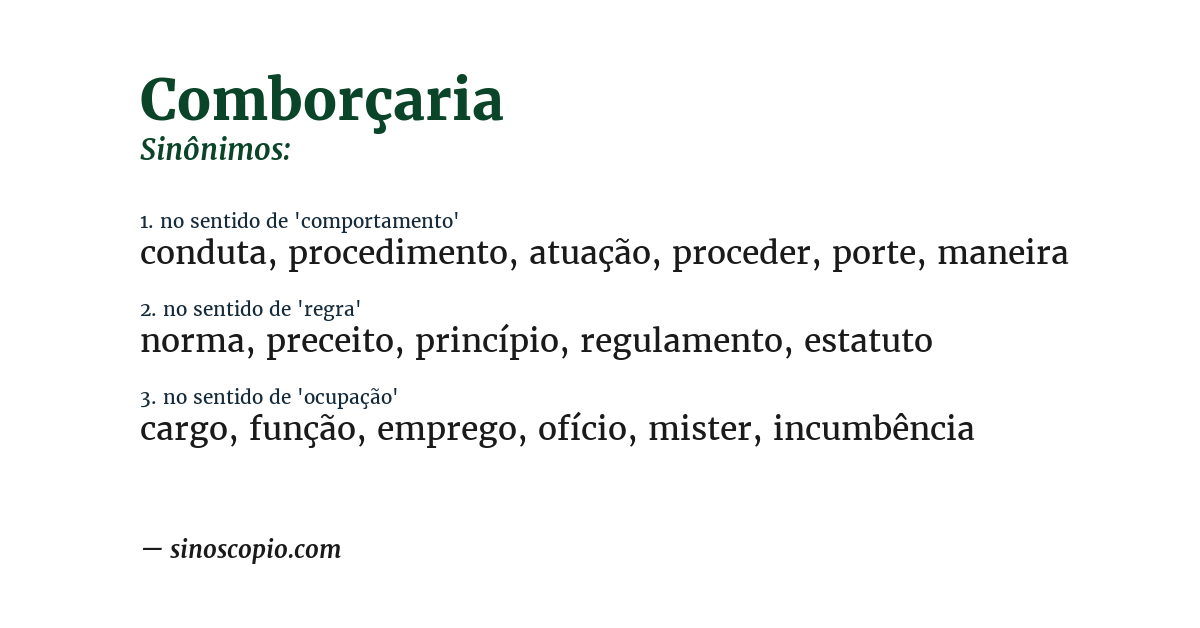 Sinônimo de comborçaria