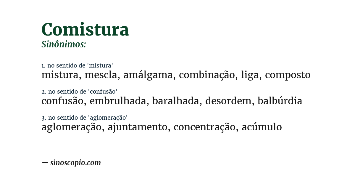 Sinônimo de comistura