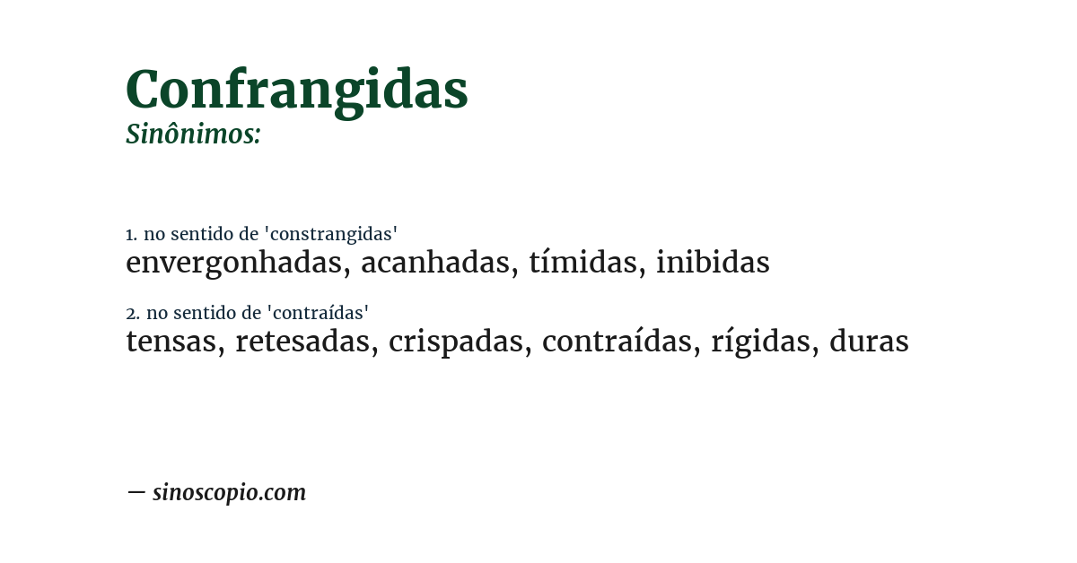 Sinônimo de confrangidas