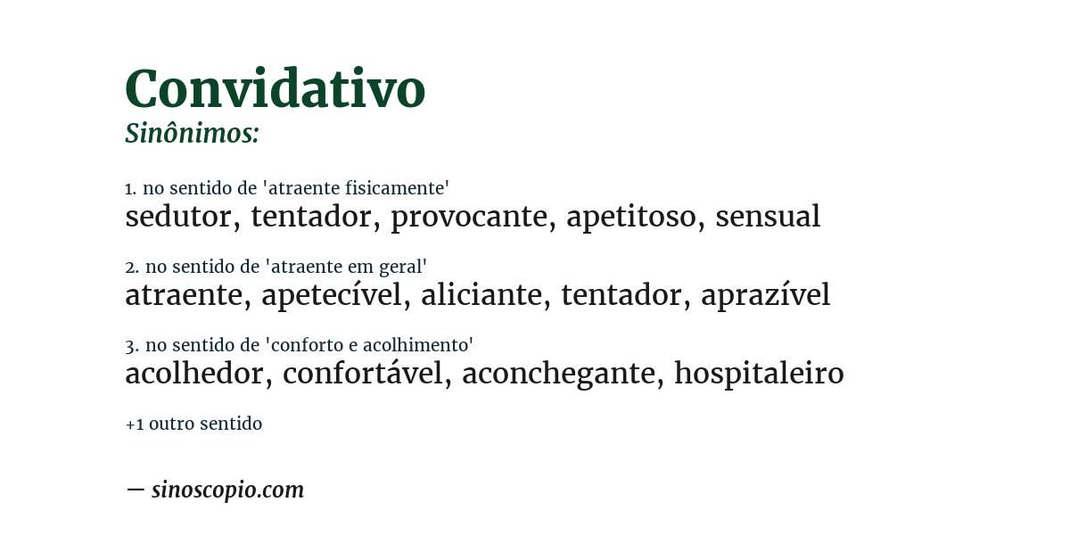 Sinônimo de convidativo
