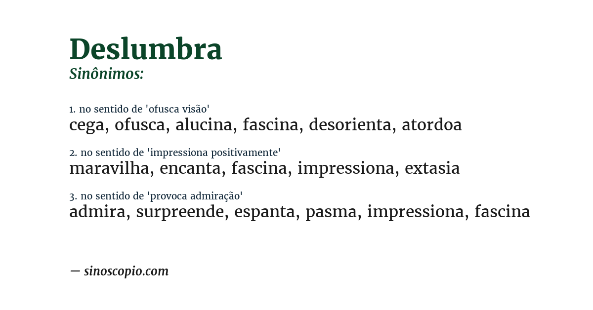 Sinônimo de deslumbra