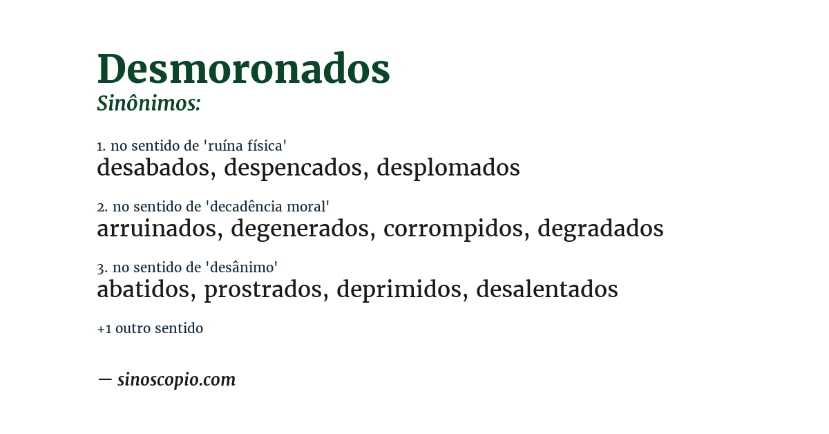 Sinônimo de desmoronados