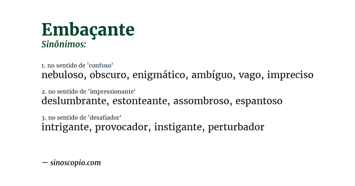 Sinônimo de embaçante
