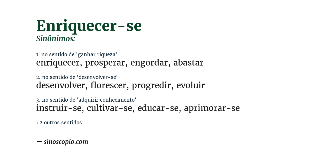 Sinônimo de enriquecer-se