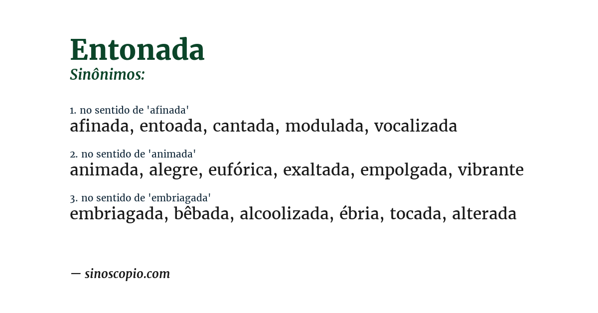 Sinônimo de entonada