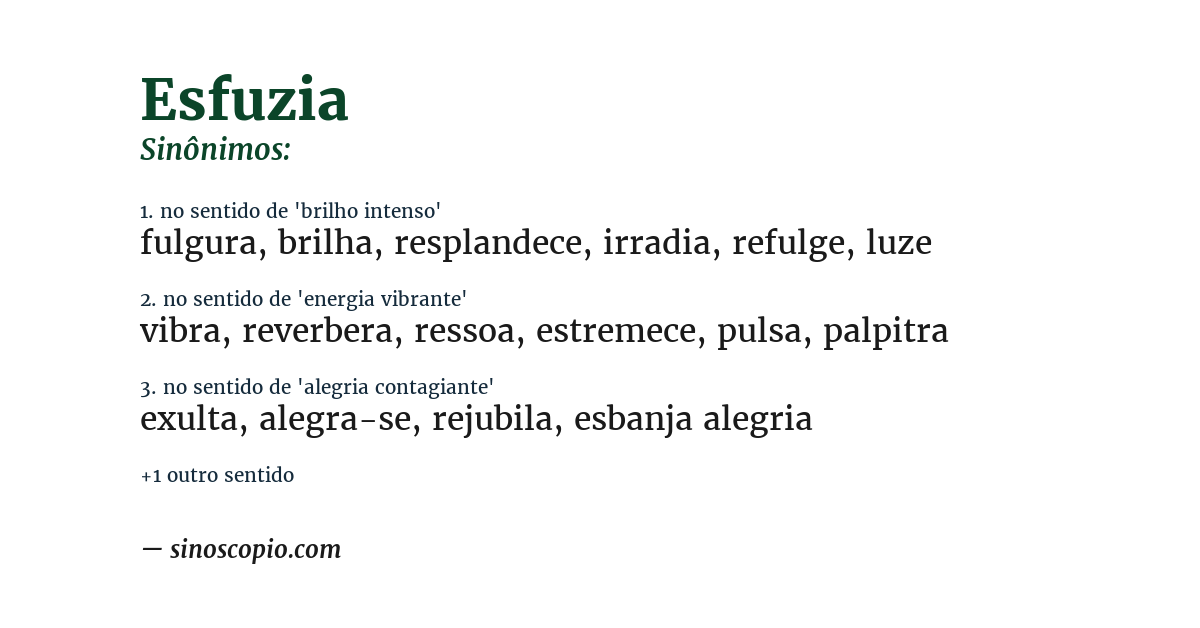 Sinônimo de esfuzia