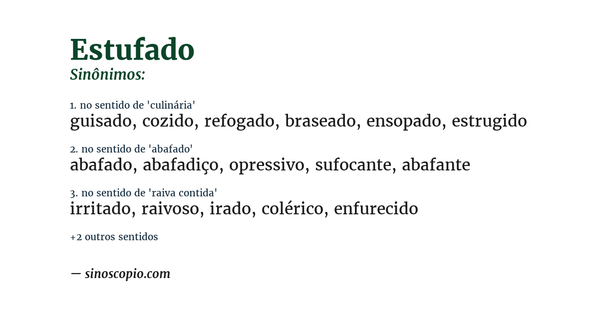 Sinônimo de estufado