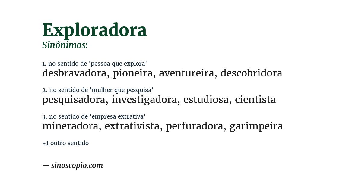 Sinônimo de exploradora