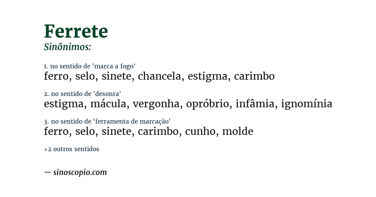 Sinônimo de ferrete