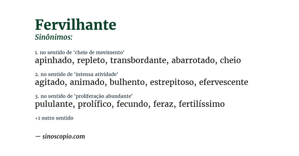 Sinônimo de fervilhante