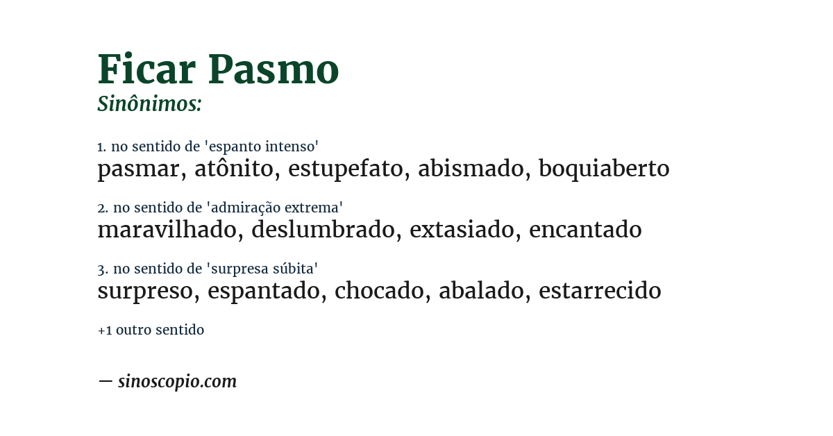 Sinônimo de ficar pasmo