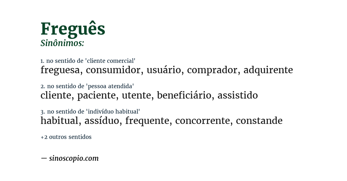 Sinônimo de freguês