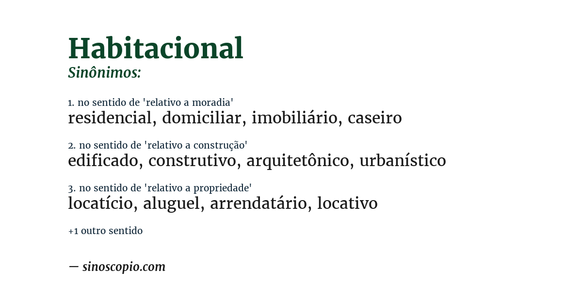 Sinônimo de habitacional
