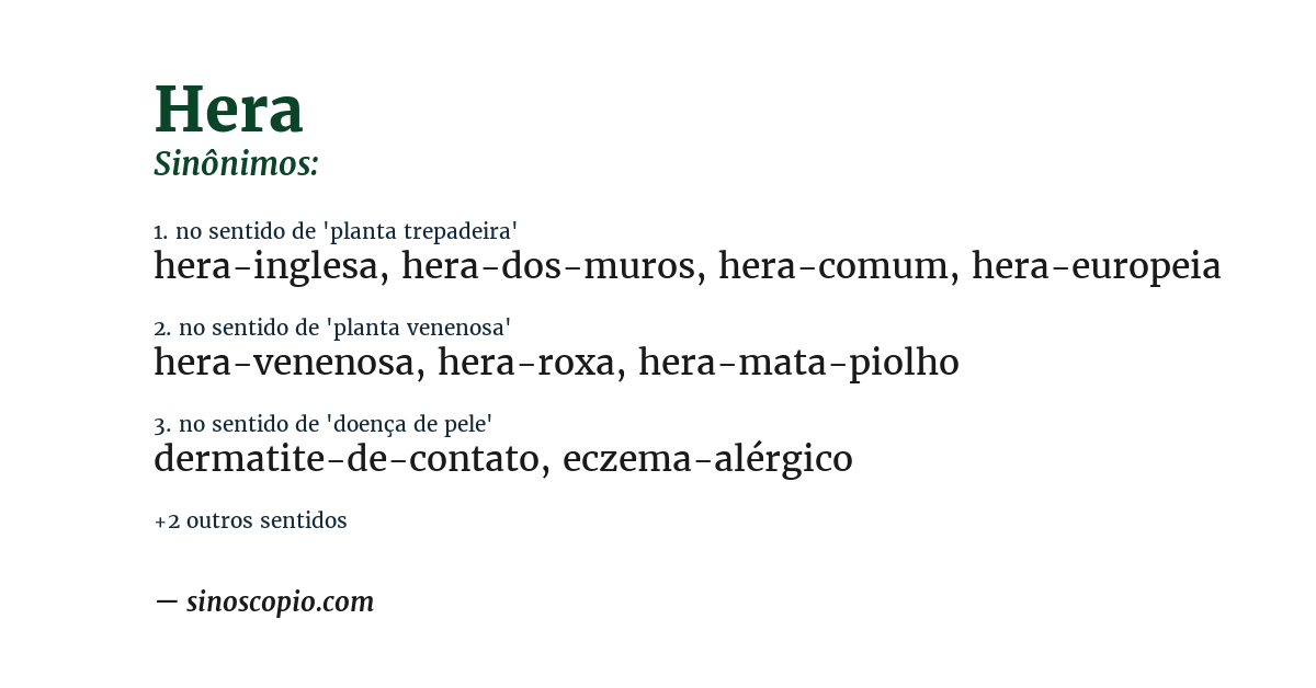 Sinônimo de hera