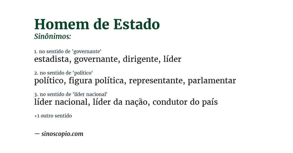 Sinônimo de homem de estado
