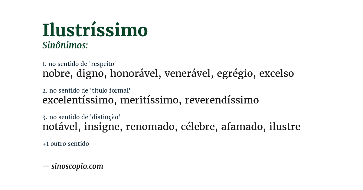 Sinônimo de ilustríssimo