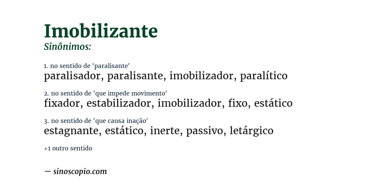 Sinônimo de imobilizante