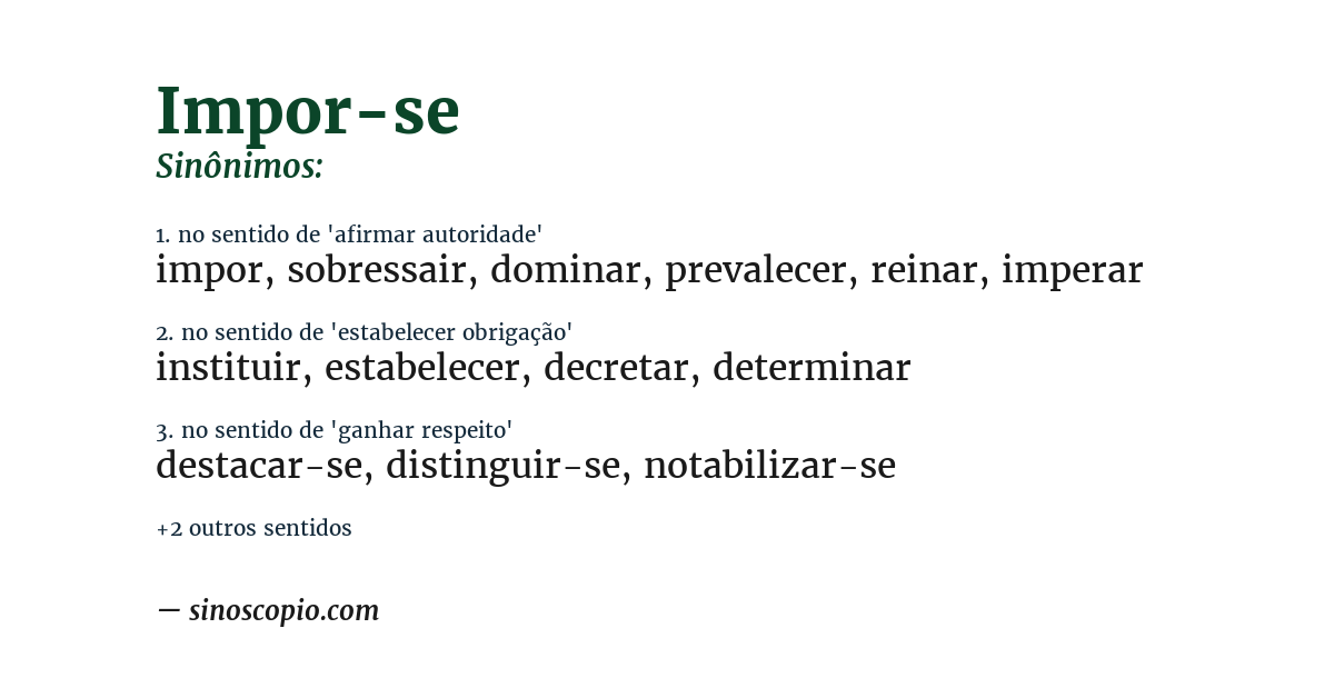 Sinônimo de impor-se