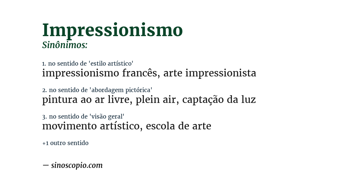Sinônimo de impressionismo