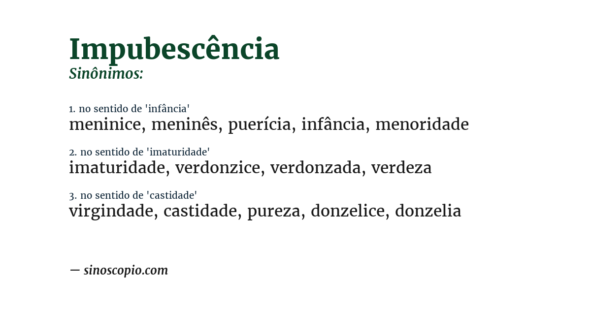 Sinônimo de impubescência