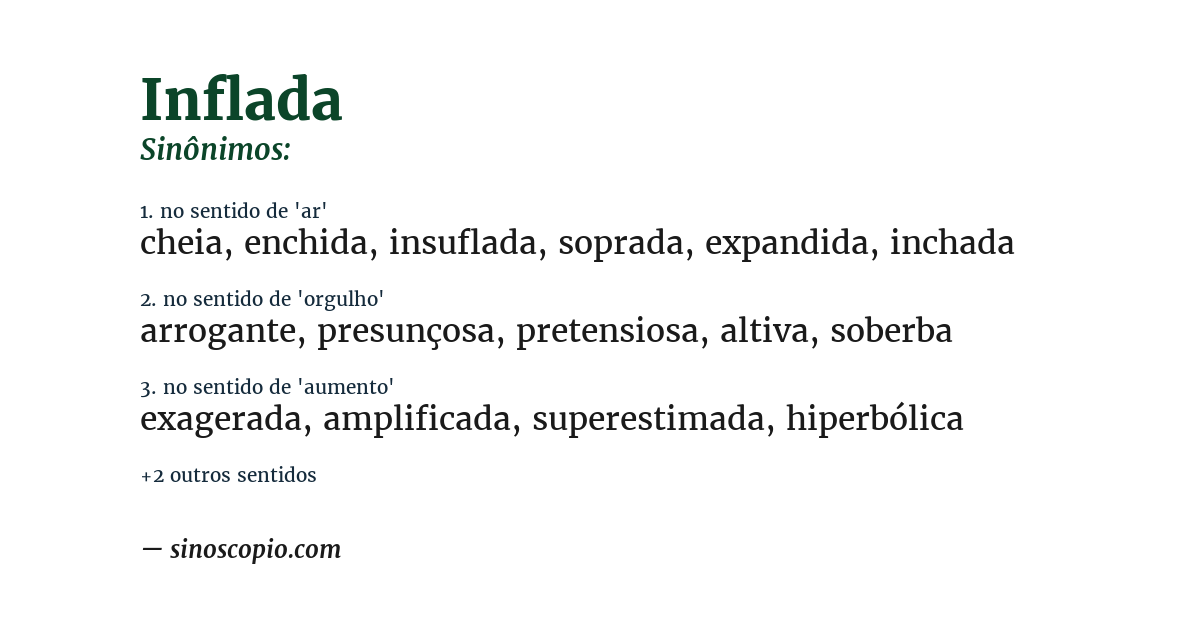 Sinônimo de inflada