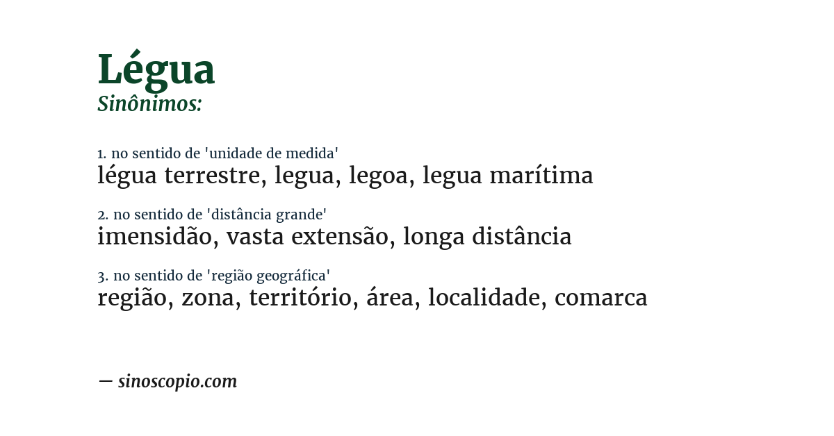 Sinônimo de légua