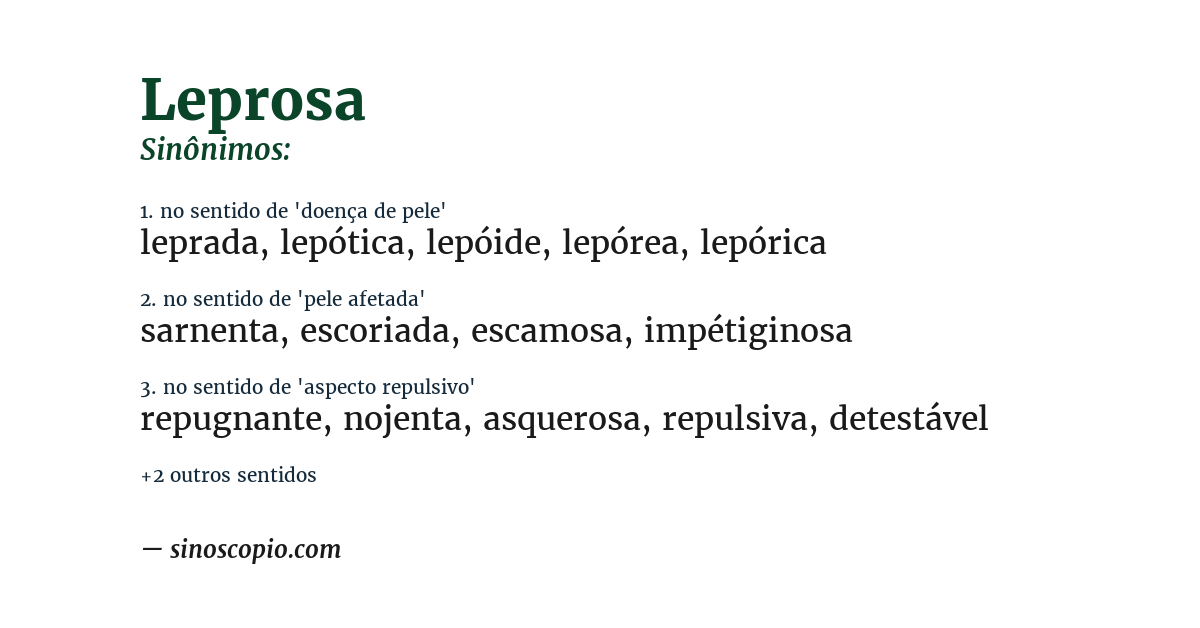 Sinônimo de leprosa