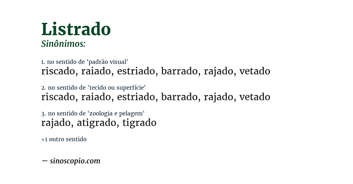 Sinônimo de listrado