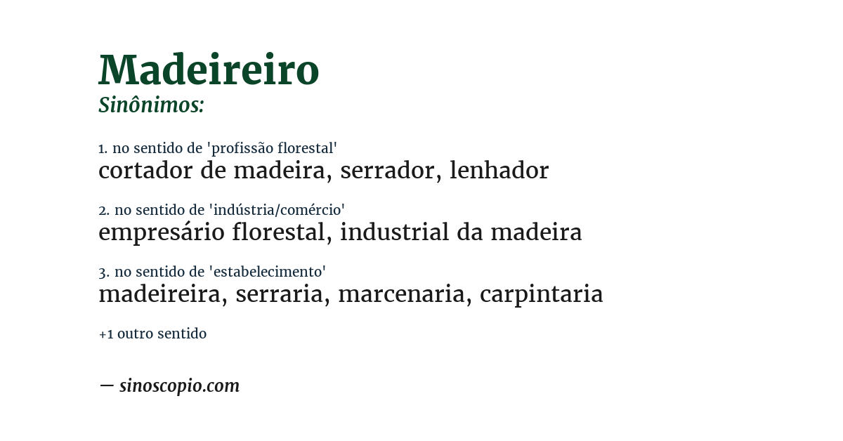 Sinônimo de madeireiro
