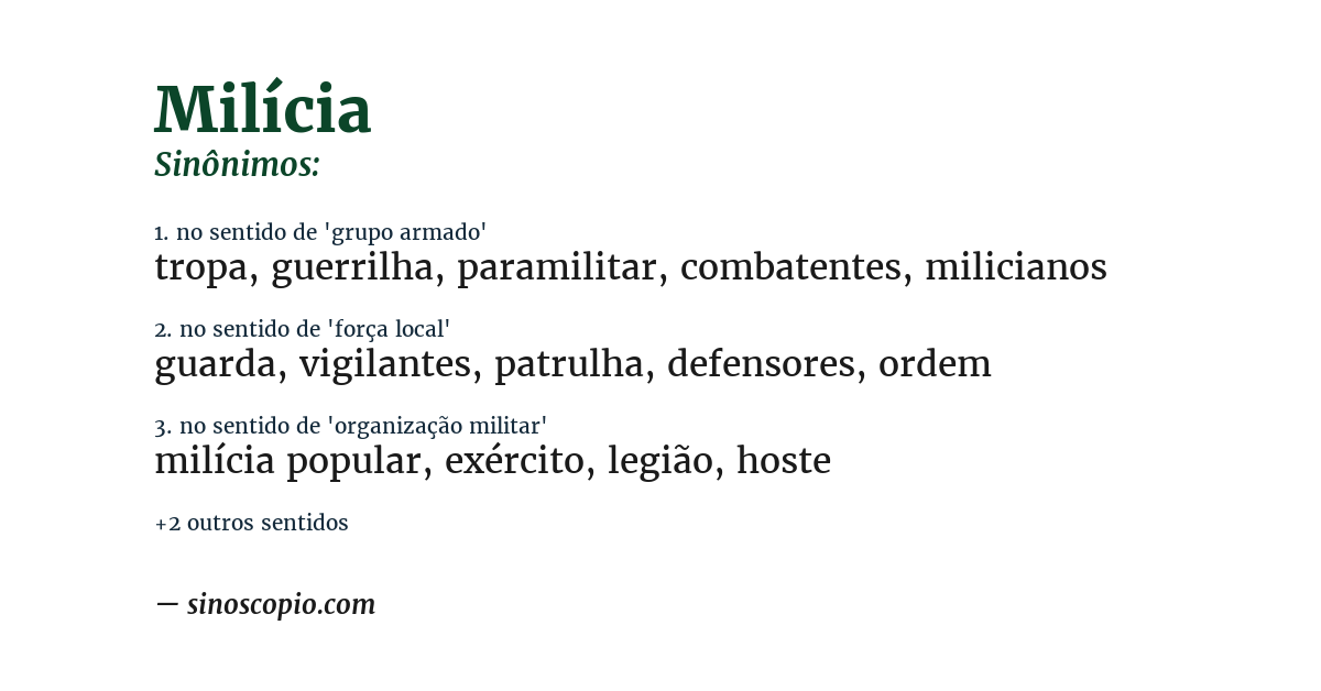 Sinônimo de milícia