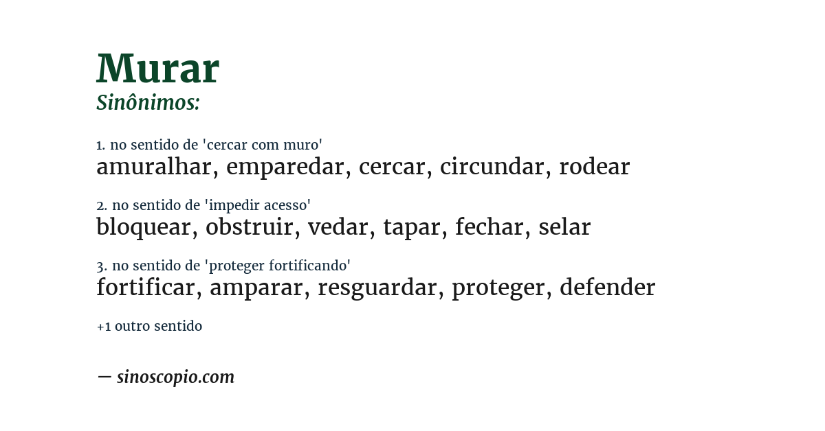 Sinônimo de murar