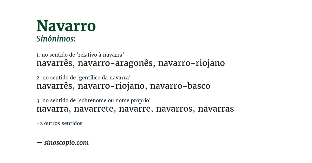 Sinônimo de navarro