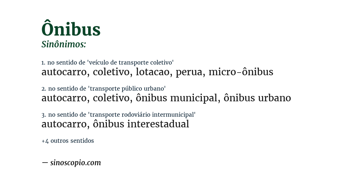 Sinônimo de ônibus