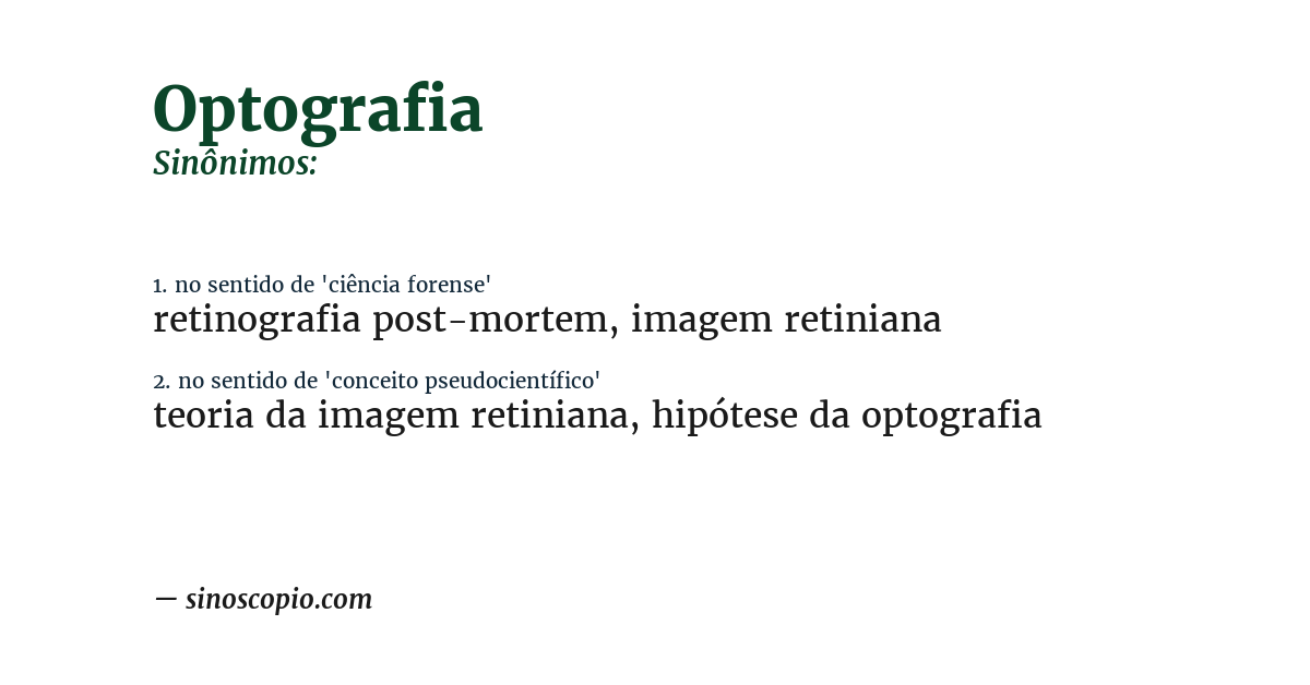 Sinônimo de optografia