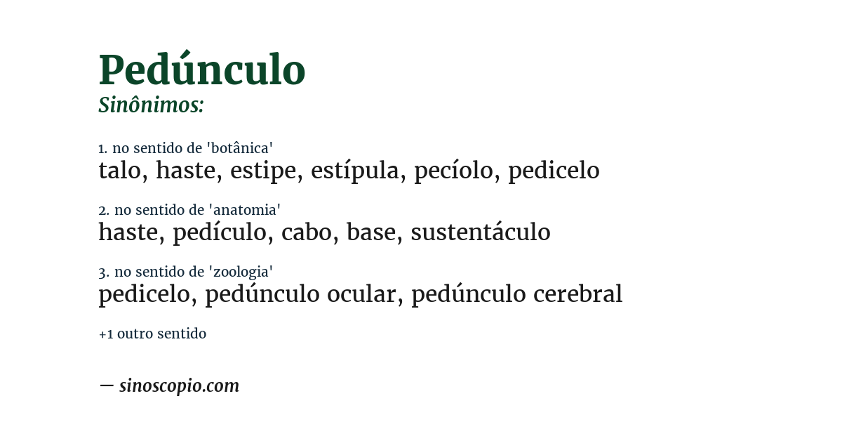 Sinônimo de pedúnculo