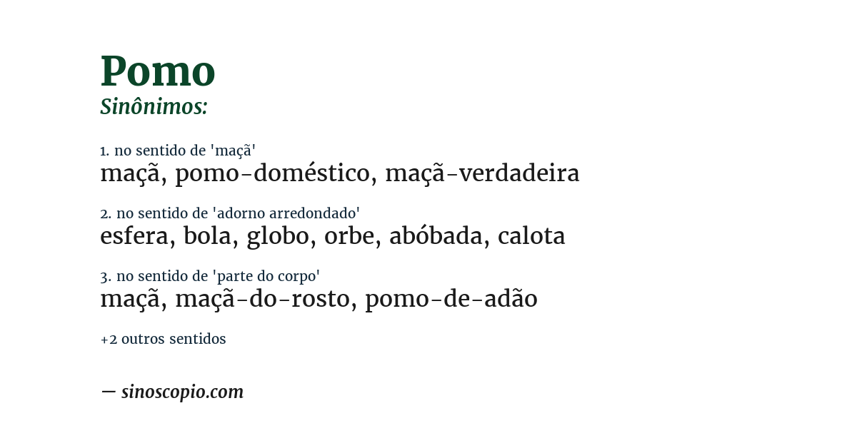 Sinônimo de pomo