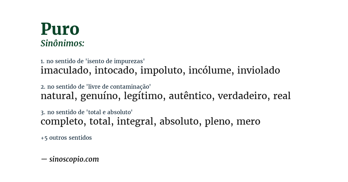 Sinônimo de puro