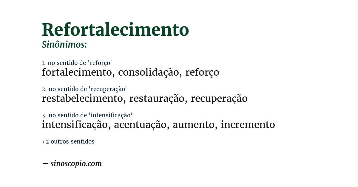 Sinônimo de refortalecimento