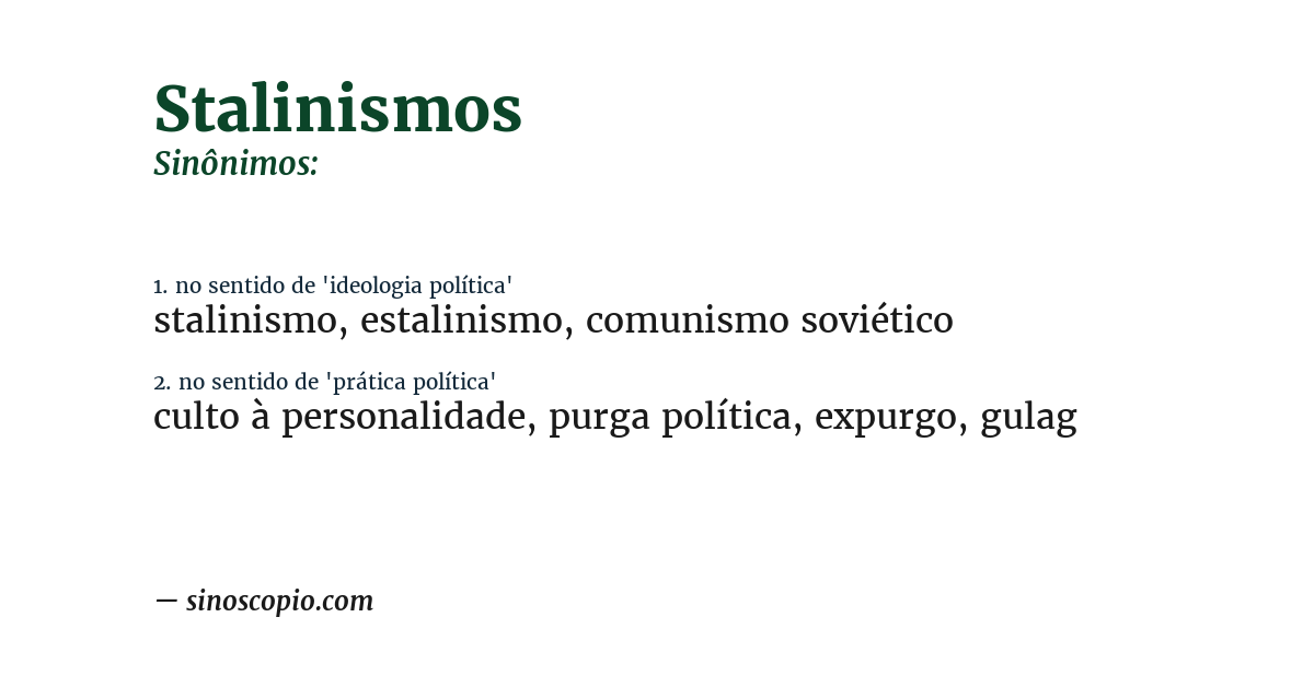 Sinônimo de stalinismos