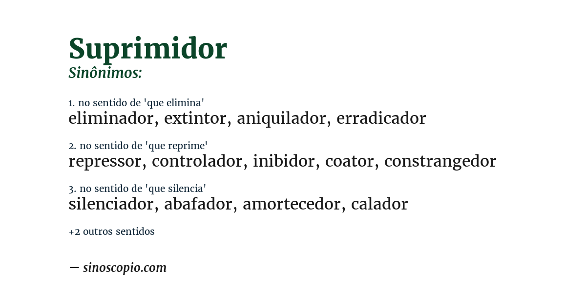 Sinônimo de suprimidor