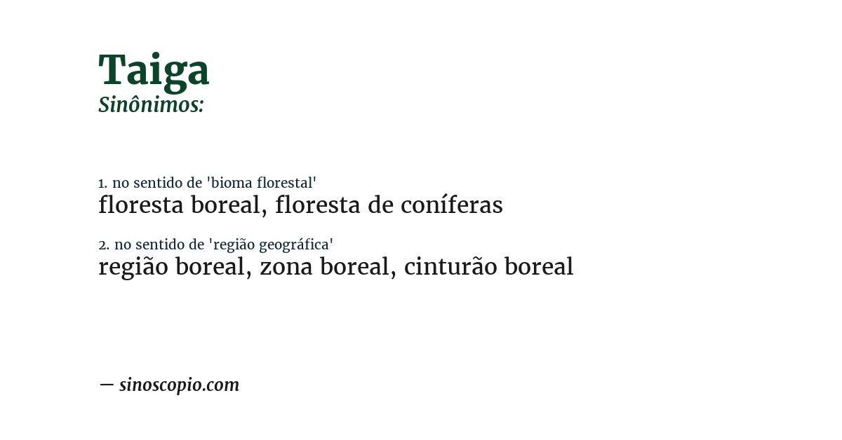 Sinônimo de taiga